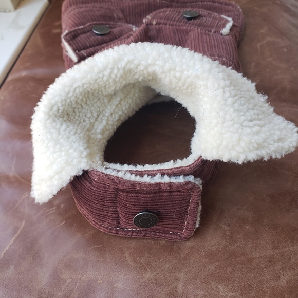 Dog vest Size XS chocolate corduroy w/fleece lining - Picture 3 of 9
